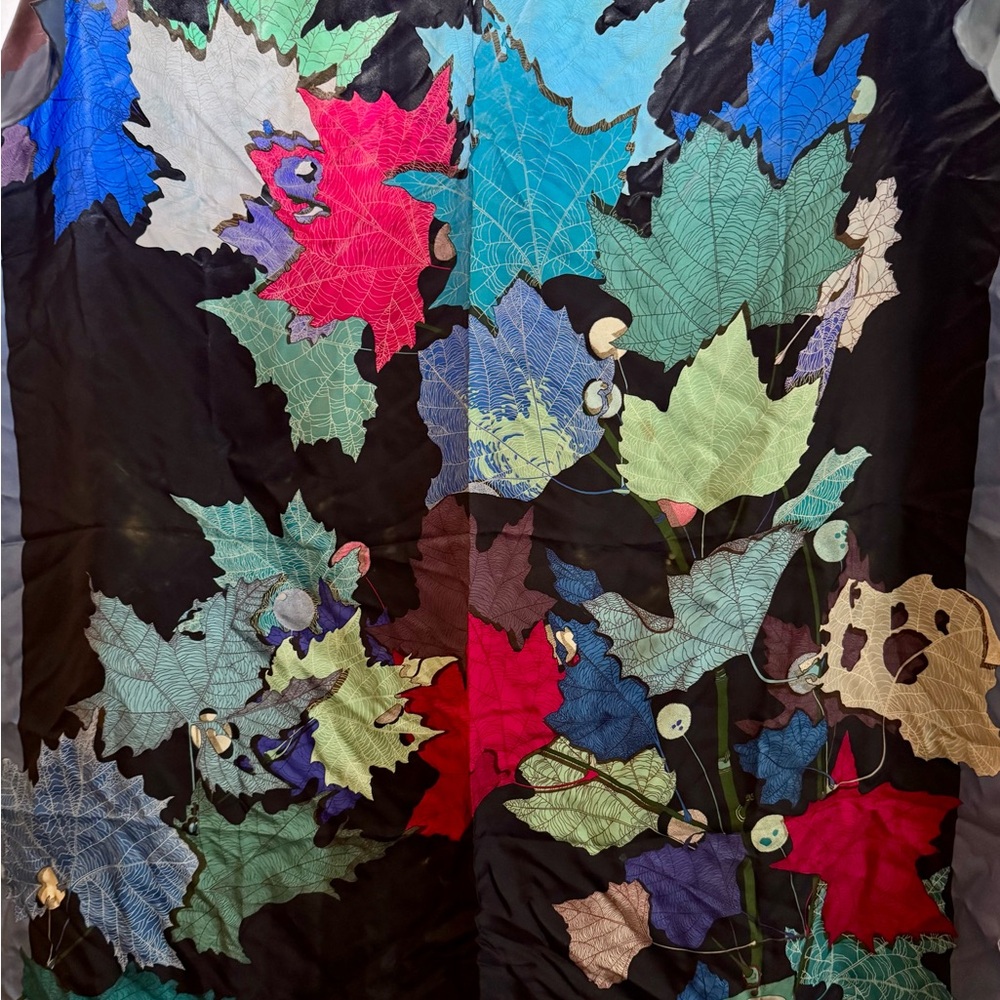 Gucci Vintage Multicolor Leaf Scarf